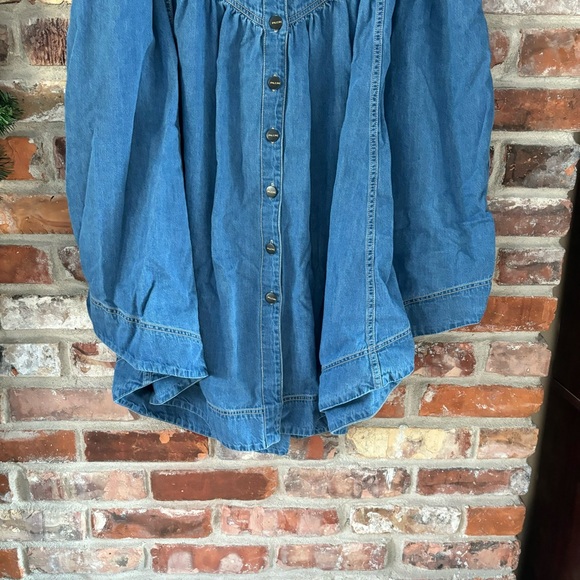 Pilcro Anthropologie Plus Basque Waist Denim Midi Skirt, 18W - Picture 5 of 7